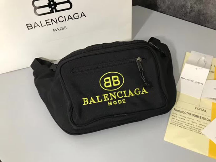 BALENCIAG巴黎世家 頂級原版品質 黃色繡花 胸包 腰包 男女同款 482389  BL1317